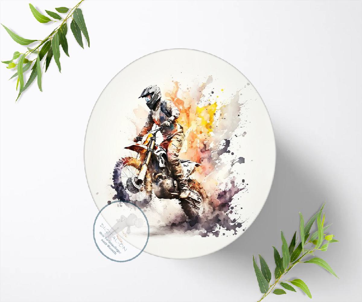 Motorkross Tortenaufleger , Ø 20cm, 1313z